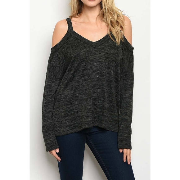 UNIQUE Extra Soft Open Shoulder Blouse Sweater - Picture 4 of 9